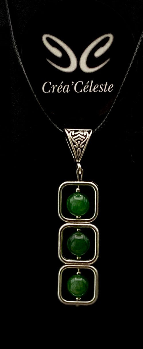 Collier Carré Aventurine Verte