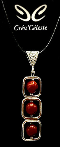 Collier Carré Jaspe Rouge