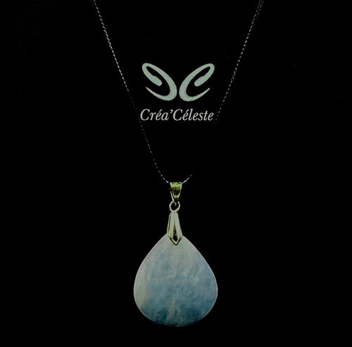 Collier Pierre Percée Calcite Bleue