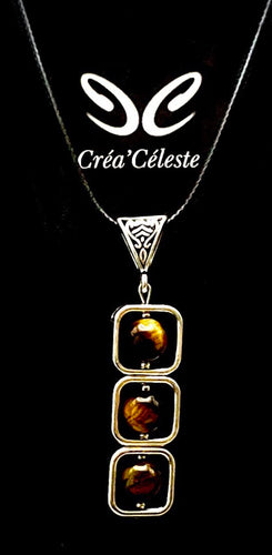 Collier Carré Oeil de Tigre