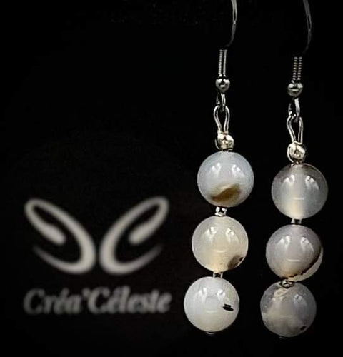 Boucles d'Oreilles Agate Naturelle