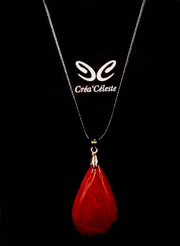 Collier Pierre Percée Jaspe Rouge