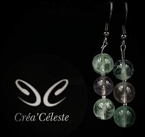 Boucles d'Oreilles Fluorite