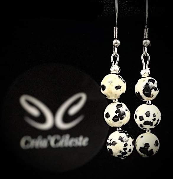 Boucles d’Oreilles Jaspe Dalmatien