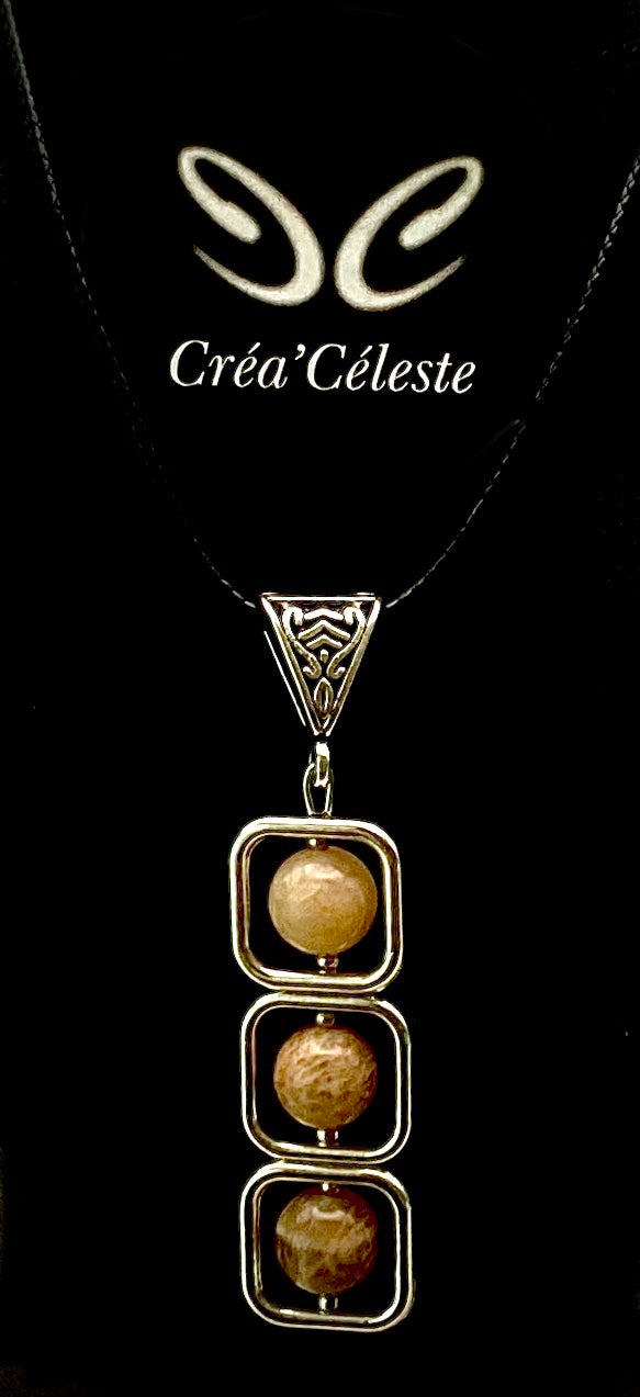 Collier Carré Pierre de Lune