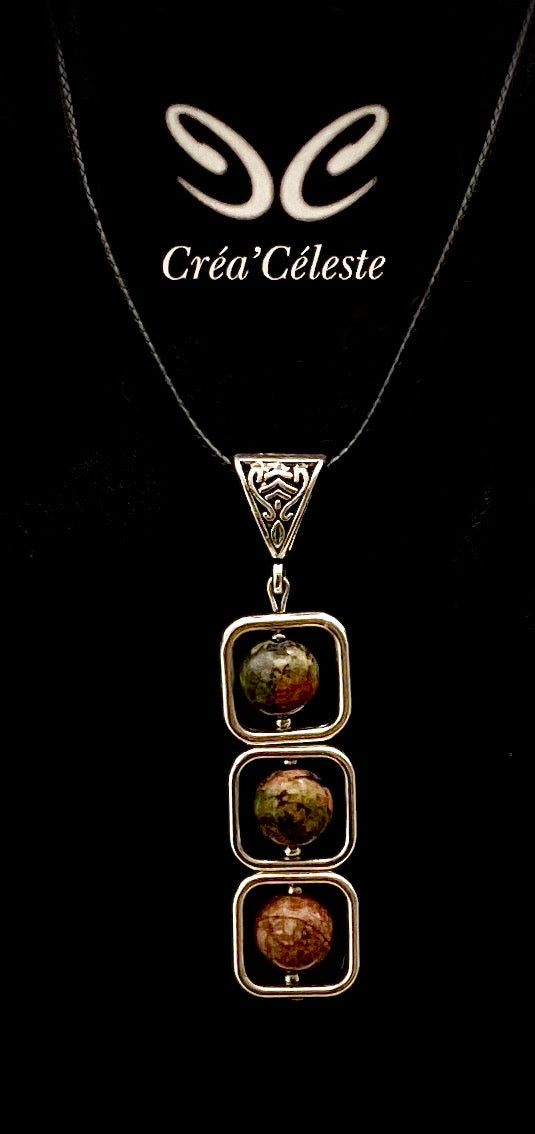 Collier Carré Unakite