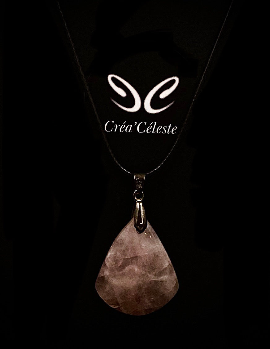 Collier Pierre Percée Quartz Rose