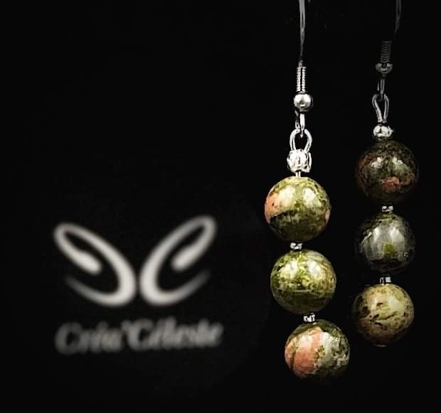 Boucles d'Oreilles Unakite