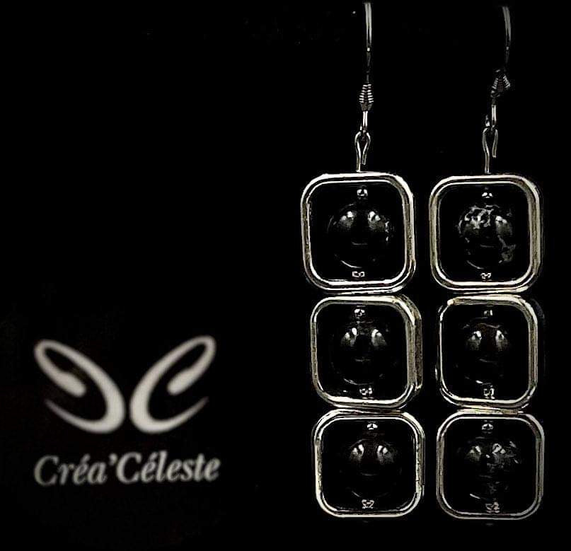 Boucles d'Oreilles Carrée Tourmaline